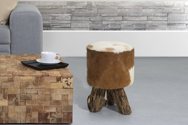 Kent Fotskammel 50 / 50 cm - Brun - Møbler - Stoler & lenestoler - Krakk - Fotskammel