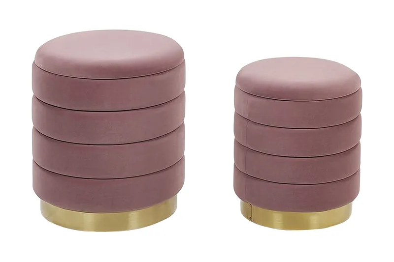 Lerbodatorp Fotskammel med Oppbevaring 2-pk, Rosa