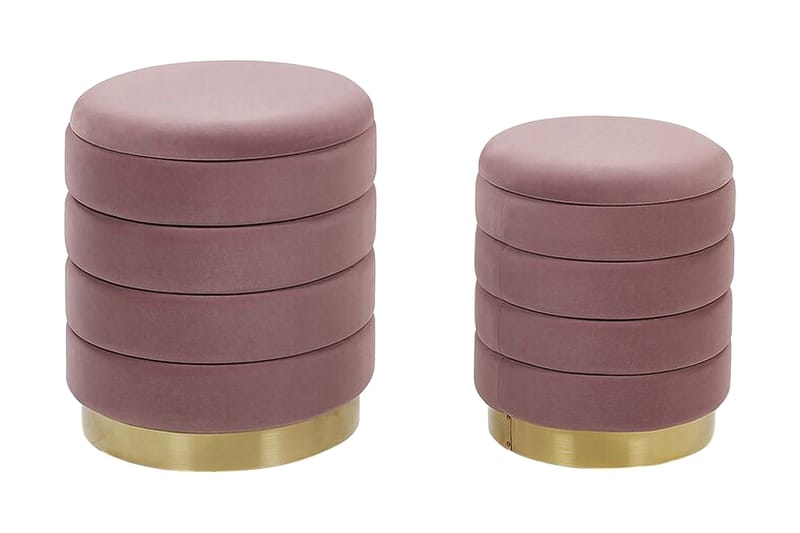 Lerbodatorp Fotskammel med Oppbevaring 2-pk, Rosa