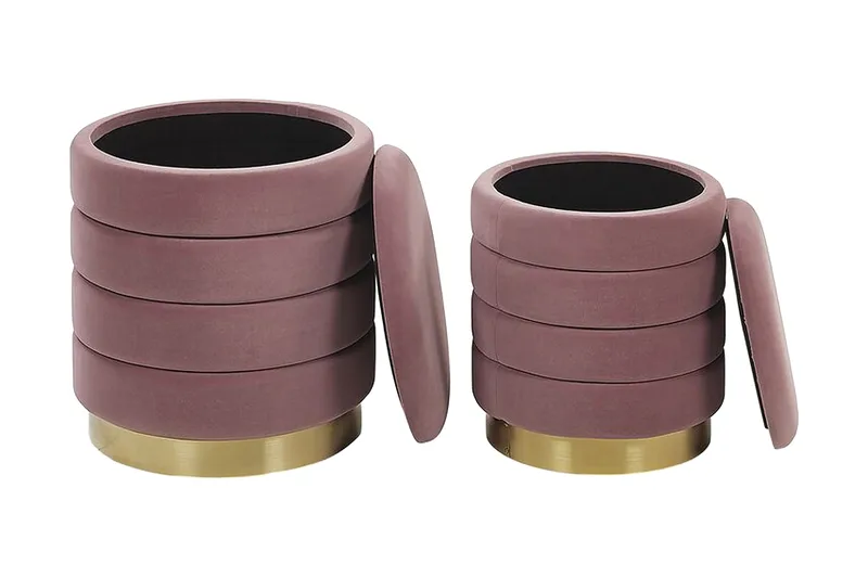 Lerbodatorp Fotskammel med Oppbevaring 2-pk - Rosa - Møbler - Stoler & lenestoler - Krakk - Fotskammel - Fotskammel med oppbevaring