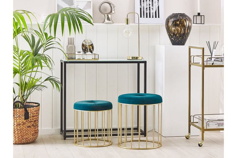 Mattila Fotskammel 2-pk - Blå - Møbler - Stoler & lenestoler - Krakk - Fotskammel