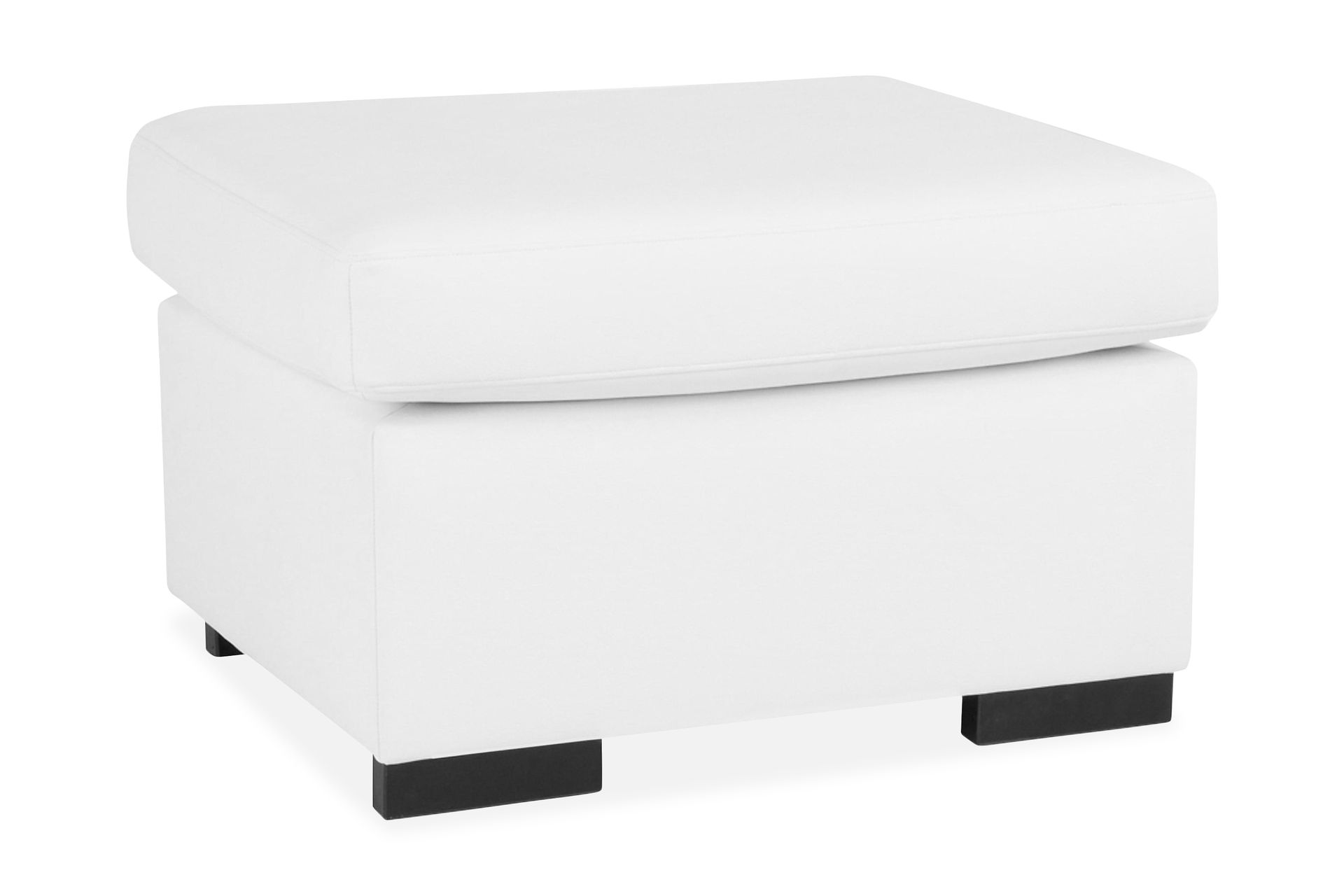 Memphis Fotskammel 70x60 cm - Hvit Lær - Møbler - Stoler & lenestoler - Krakk - Fotskammel