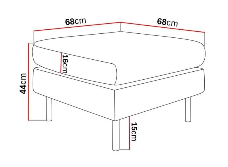 Menard Compact Fotskammel 68 cm - Hvit - Møbler - Stoler & lenestoler - Krakk - Fotskammel