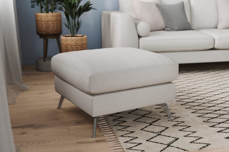 Ocean Lyx Fotskammel - Linbeige/Kromben - Møbler - Stoler & lenestoler - Krakk - Fotskammel