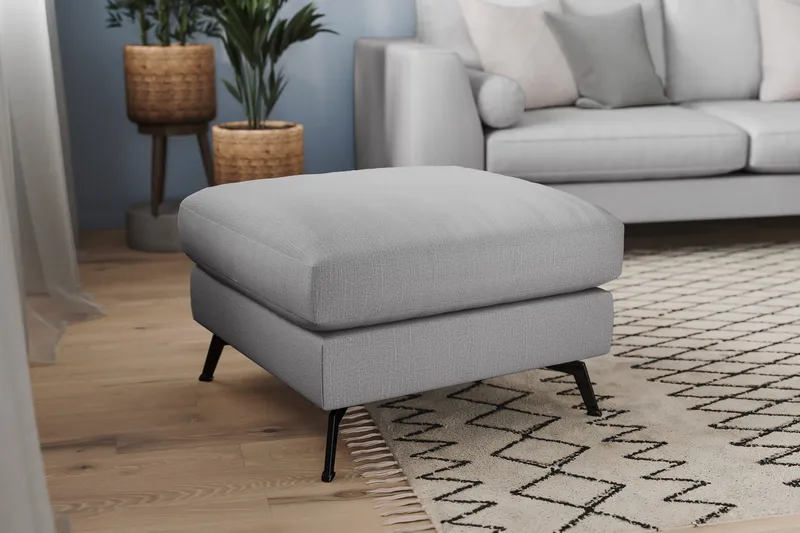 Ocean Lyx Fotskammel - Lingrå Svarte Ben - Møbler - Stoler & lenestoler - Krakk - Fotskammel