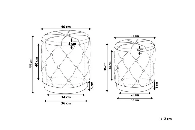 Olingskog Fotskammel med Oppbevaring 2-pk - Grå - Møbler - Stoler & lenestoler - Krakk - Fotskammel - Fotskammel med oppbevaring