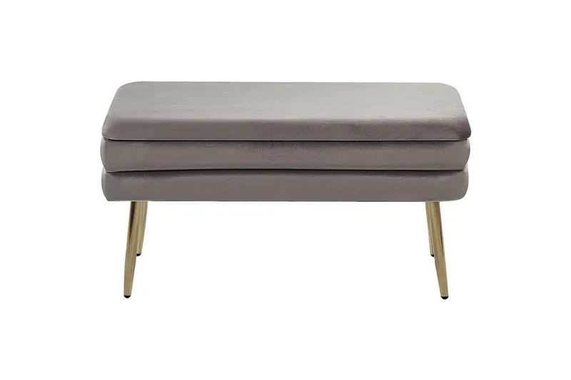 Oppbevaringsbenk Durham Grå - Grå - Møbler - Stoler & lenestoler - Krakk - Fotskammel - Sovbar fotskammel