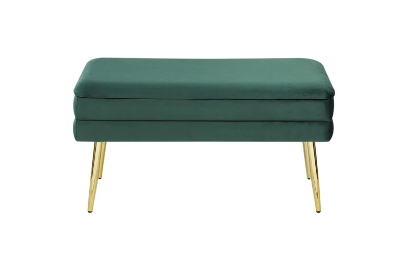 Oppbevaringsbenk Durham Grønn/gull - Grønn/gull - Møbler - Stoler & lenestoler - Krakk - Fotskammel - Sovbar fotskammel