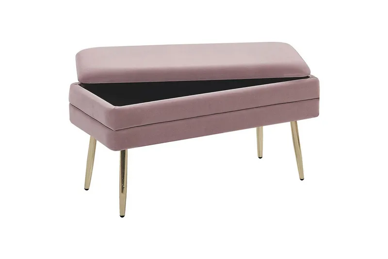 Oppbevaringsbenk Durham Rosa - Rosa - Møbler - Stoler & lenestoler - Krakk - Fotskammel - Sovbar fotskammel