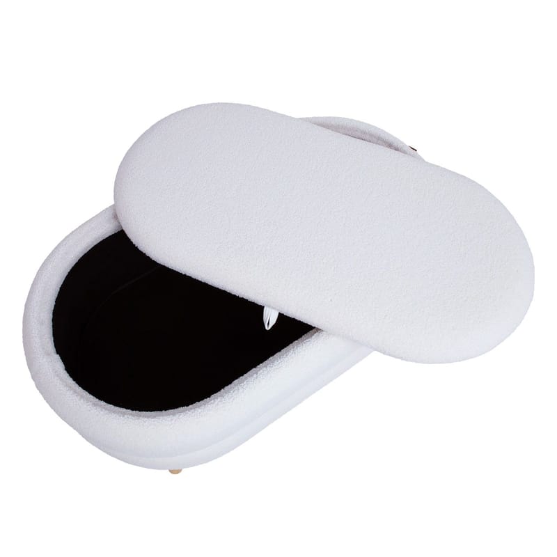 Puff/bord HOME4YOU Hana 87x48,5x46 cm Hvit, med oppbevaring - Hvit - Møbler - Stoler & lenestoler - Krakk - Fotskammel - Fotskammel med oppbevaring