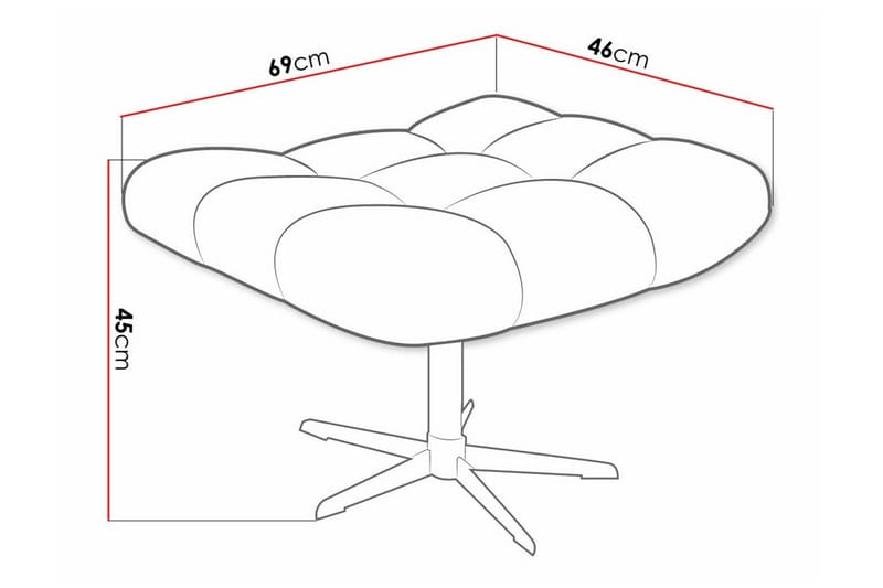 Rathkeale Fotpall 46 cm Beige/Black - Møbler - Stoler & lenestoler - Krakk - Fotskammel