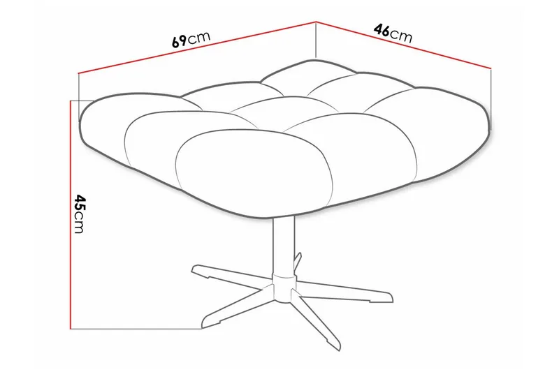 Rathkeale Fotpall 46 cm Dark Blue/Black - Møbler - Stoler & lenestoler - Krakk - Fotskammel