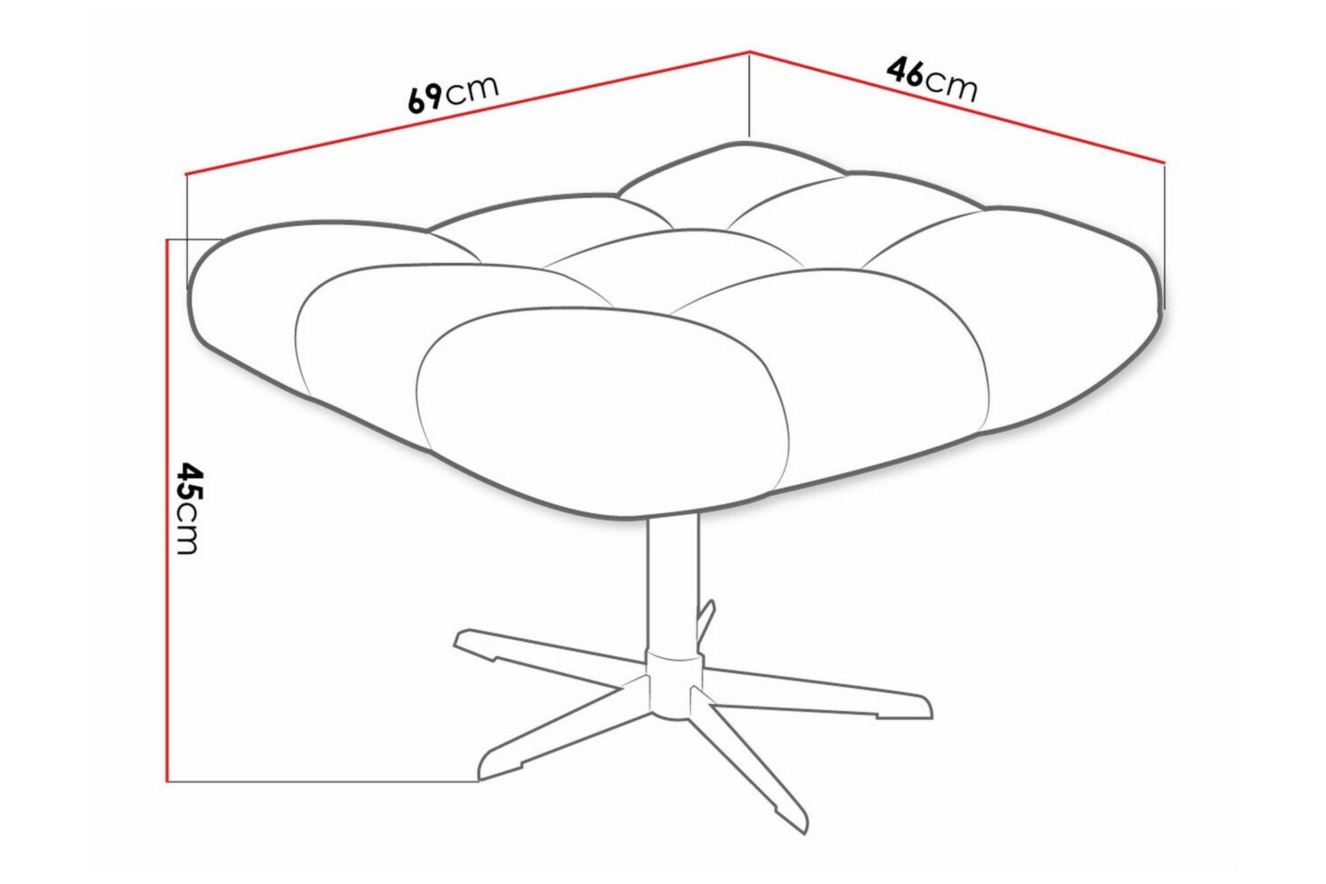 Rathkeale Sittepall 46 cm - Mørkeblå/Svart - Møbler - Stoler & lenestoler - Krakk - Fotskammel