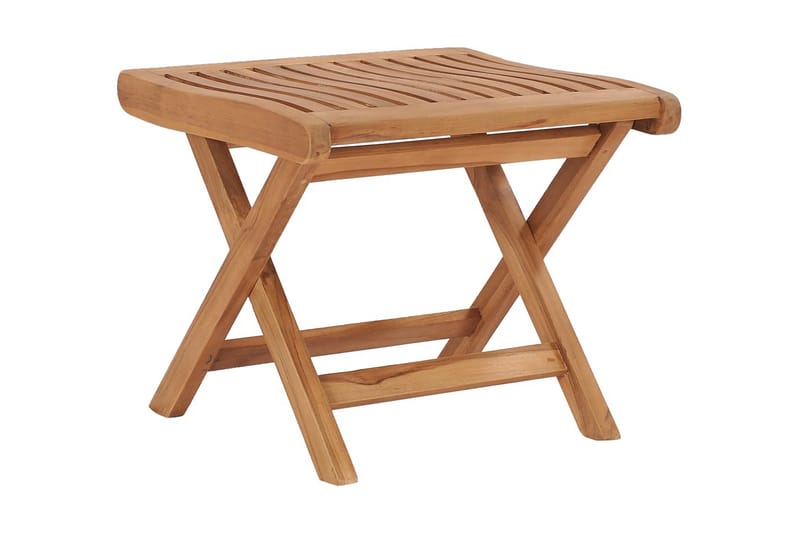 Sammenleggbar fotskammel 46,5x49x41,5 cm heltre teak - Brun - Møbler - Stoler & lenestoler - Krakk - Fotskammel