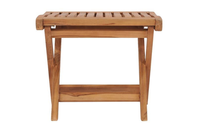 Sammenleggbar fotskammel 46,5x49x41,5 cm heltre teak - Brun - Møbler - Stoler & lenestoler - Krakk - Fotskammel