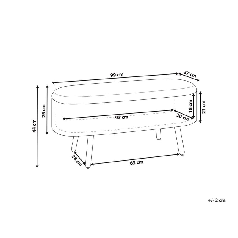 Sengebenk Oklahoma - Brun, lyst tre - Innredning - Håndtak & beslag - Møbelhengsler - Møbelben