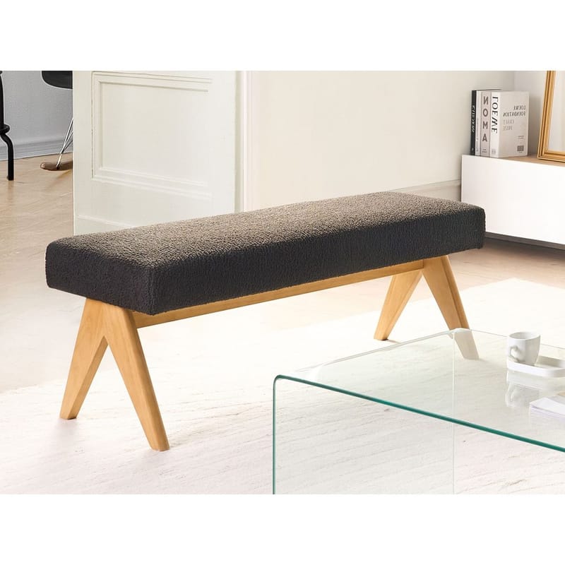 Sengebenk Tamre - Svart, lyst tre - Møbler - Stoler & lenestoler - Krakk - Fotskammel - Sovbar fotskammel