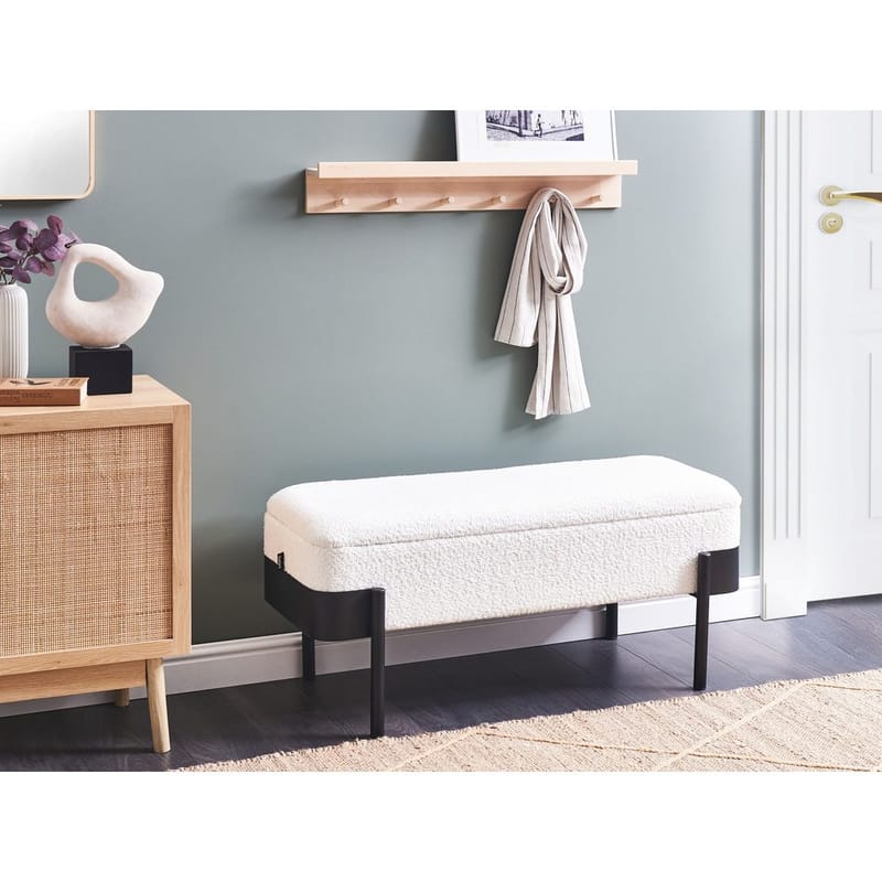 Sengebenk Warren - Hvit, Svart - Møbler - Stoler & lenestoler - Krakk - Fotskammel