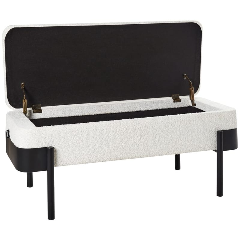 Sengebenk Warren - Hvit, Svart - Møbler - Stoler & lenestoler - Krakk - Fotskammel