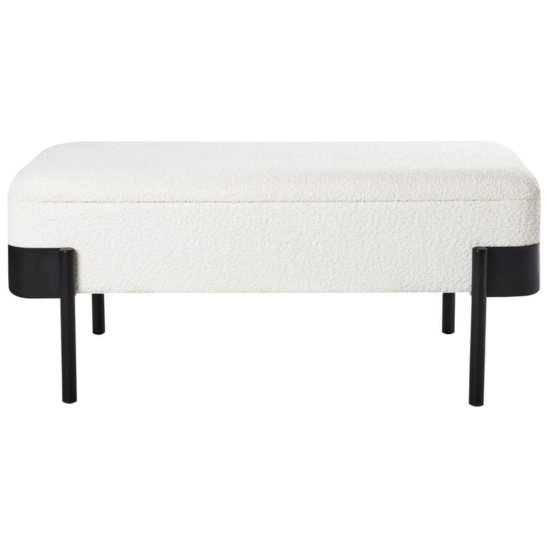 Sengebenk Warren - Hvit, Svart - Møbler - Stoler & lenestoler - Krakk - Fotskammel