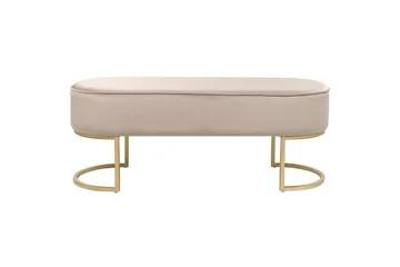 Sittebenk Milry Beige/Gull - Beige/Gull - Møbler - Stoler & lenestoler - Krakk - Fotskammel - Sovbar fotskammel