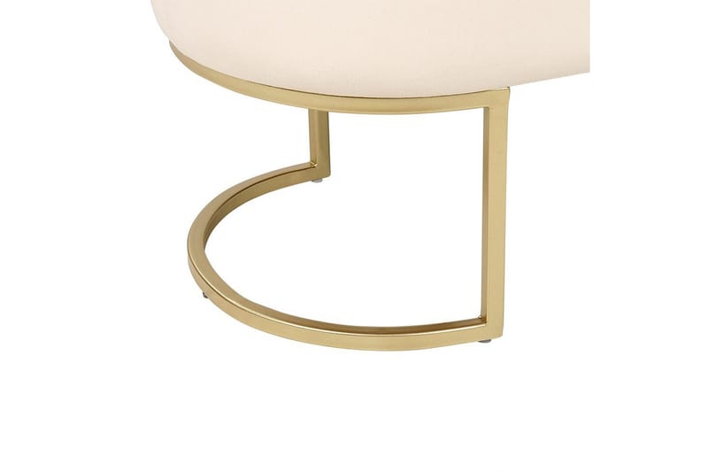 Sittebenk Milry Kremhvit/gull - Kremhvit/gull - Møbler - Stoler & lenestoler - Krakk - Fotskammel - Sovbar fotskammel