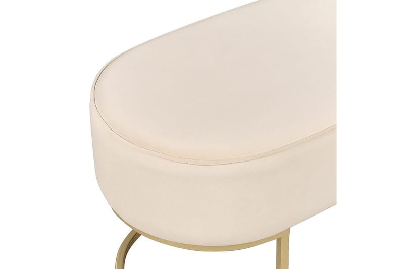 Sittebenk Milry Kremhvit/gull - Kremhvit/gull - Møbler - Stoler & lenestoler - Krakk - Fotskammel - Sovbar fotskammel