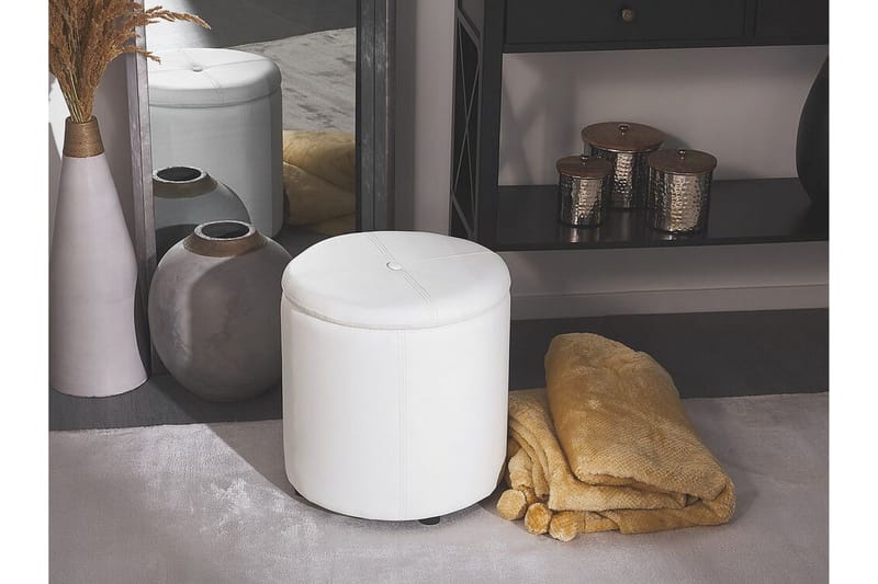 Syosset Fotskammel med Oppbevaring - Hvit - Møbler - Stoler & lenestoler - Krakk - Fotskammel