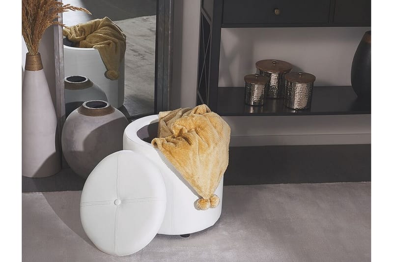 Syosset Fotskammel med Oppbevaring - Hvit - Møbler - Stoler & lenestoler - Krakk - Fotskammel