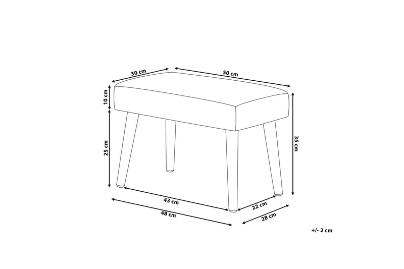 TAKOMA Fotskammel 30 x 50 cm - Grå - Møbler - Stoler & lenestoler - Krakk - Fotskammel