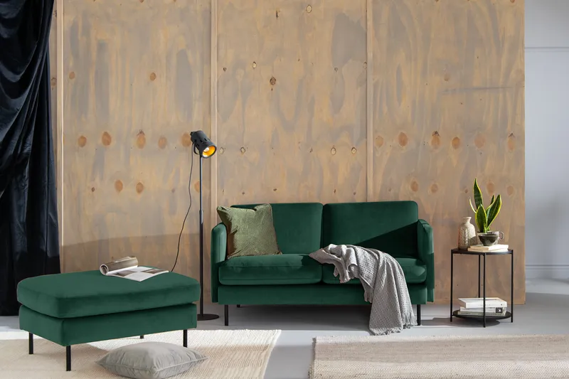 Teodin Fotskammel Fløyel - Grønn - Møbler - Stoler & lenestoler - Krakk - Fotskammel