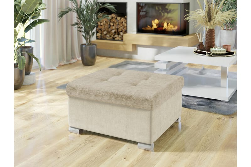 Trefor Fotpall 68 cm - Beige - Møbler - Stoler & lenestoler - Krakk - Fotskammel