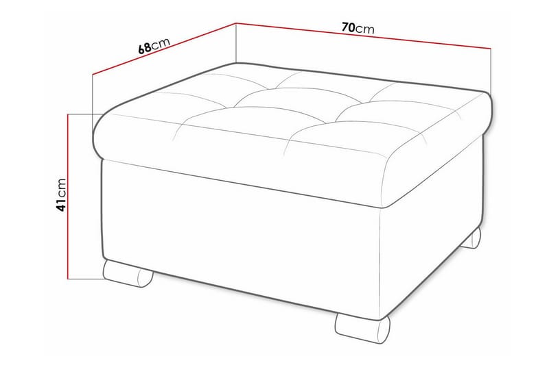 Trefor Fotpall 68 cm - Blå - Møbler - Stoler & lenestoler - Krakk - Fotskammel