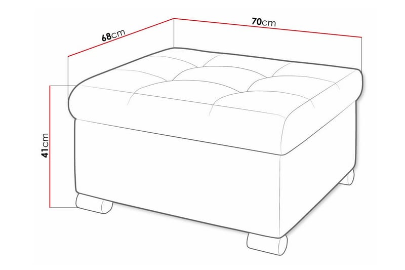 Trefor Fotpall 68 cm - Cream - Møbler - Stoler & lenestoler - Krakk - Fotskammel