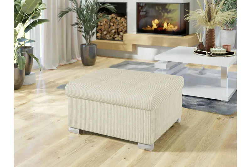 Trefor Fotpall 68 cm - Cream - Møbler - Stoler & lenestoler - Krakk - Fotskammel