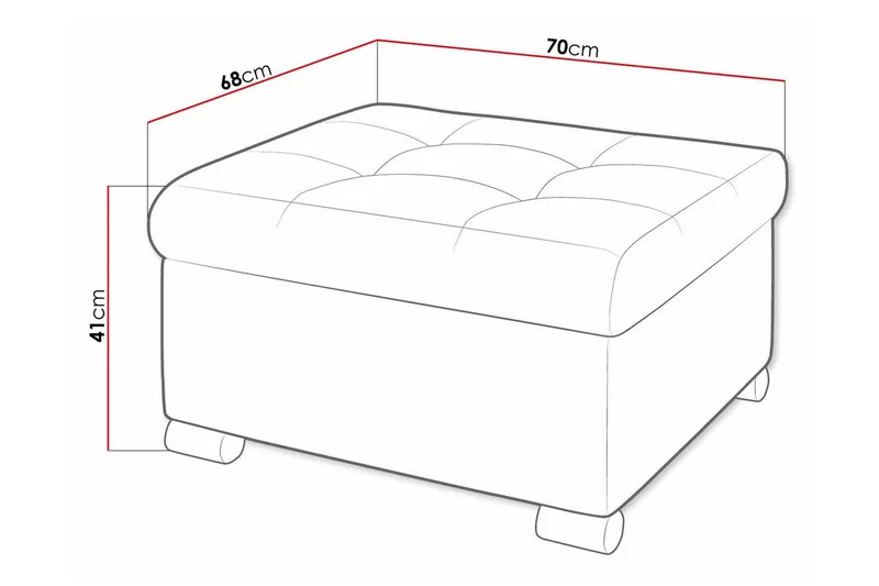 Trefor Fotpall 68 cm - Cream - Møbler - Stoler & lenestoler - Krakk - Fotskammel