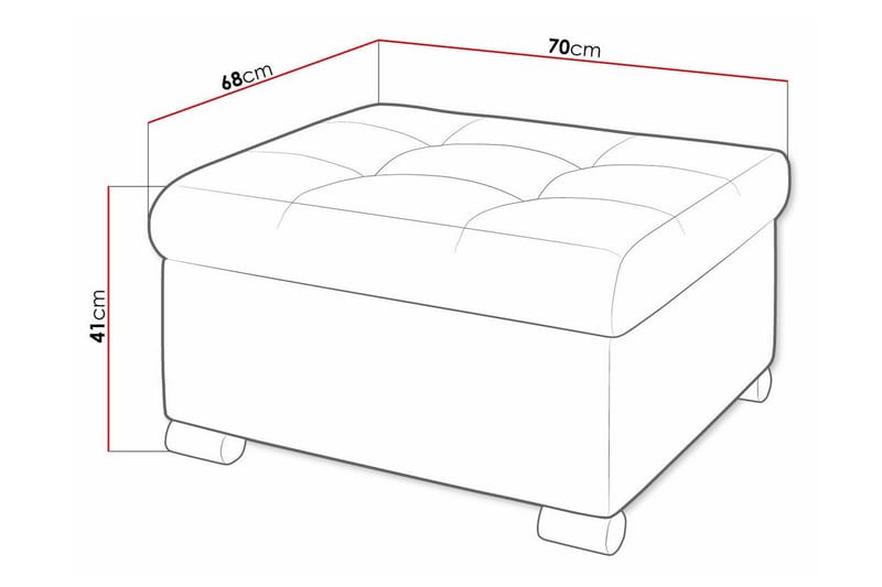 Trefor Fotpall 68 cm - Cream - Møbler - Stoler & lenestoler - Krakk - Fotskammel