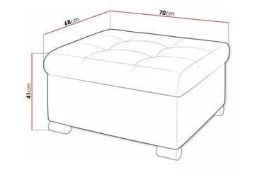 Trefor Fotpall 68 cm - Grå - Møbler - Stoler & lenestoler - Krakk - Fotskammel
