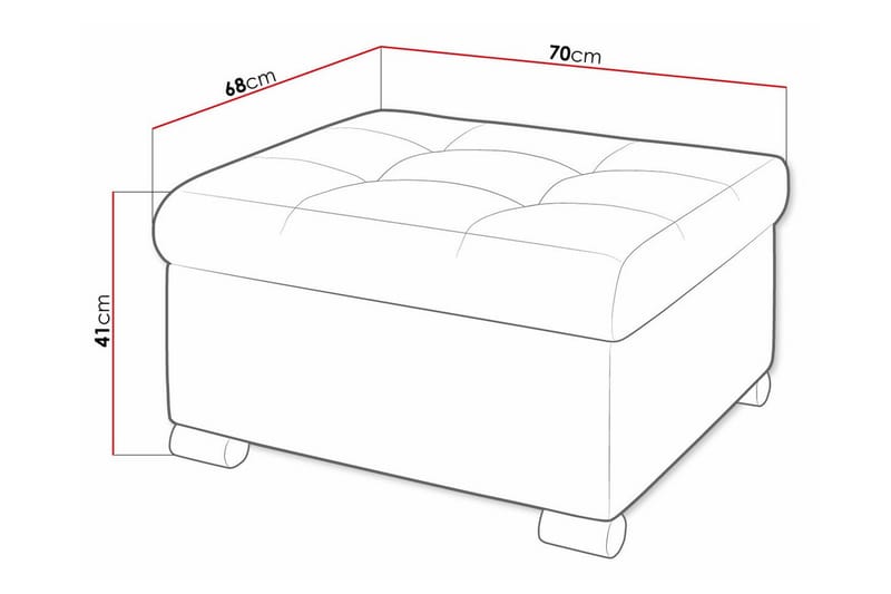 Trefor Fotpall 68 cm - Hvit - Møbler - Stoler & lenestoler - Krakk - Fotskammel