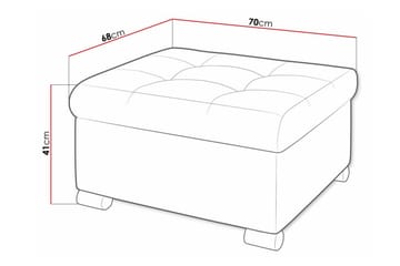 Trefor Fotpall 68 cm Ljusgrå - Møbler - Stoler & lenestoler - Krakk - Fotskammel