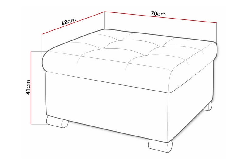 Trefor Fotpall 68 cm - Lysegrå - Møbler - Stoler & lenestoler - Krakk - Fotskammel