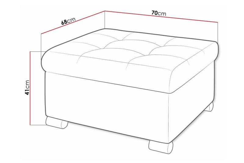Trefor Fotpall 68 cm - Mørkebrun - Møbler - Stoler & lenestoler - Krakk - Fotskammel