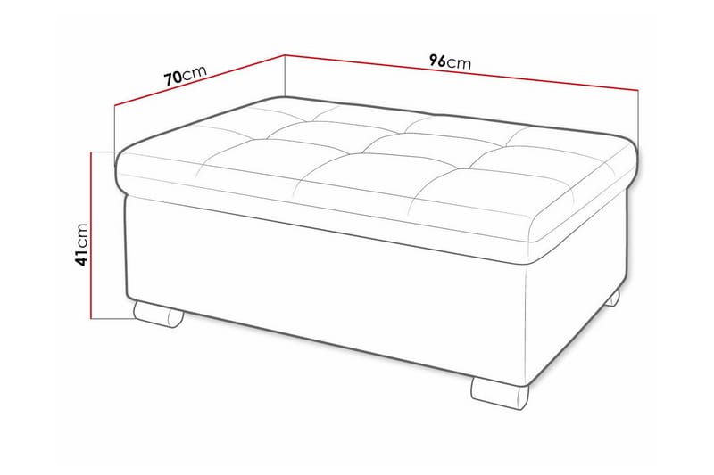 Trefor Fotpall 70 cm - Grå - Møbler - Stoler & lenestoler - Krakk - Fotskammel