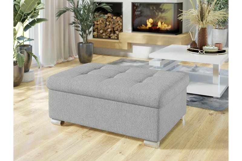 Trefor Fotpall 70 cm Ljusgrå - Møbler - Stoler & lenestoler - Krakk - Fotskammel