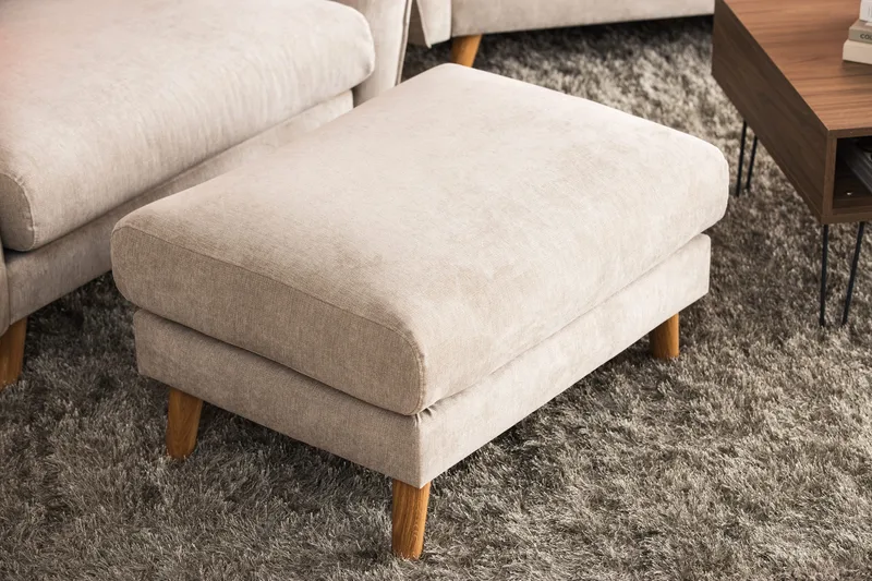 Trend Lyx Fotskammel - Beige/Eik - Møbler - Stoler & lenestoler - Krakk - Fotskammel