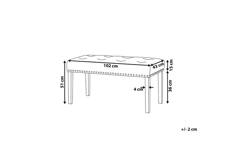 YORKTON Fotskammel 43 x 102 cm - Grønn - Møbler - Stoler & lenestoler - Krakk - Fotskammel