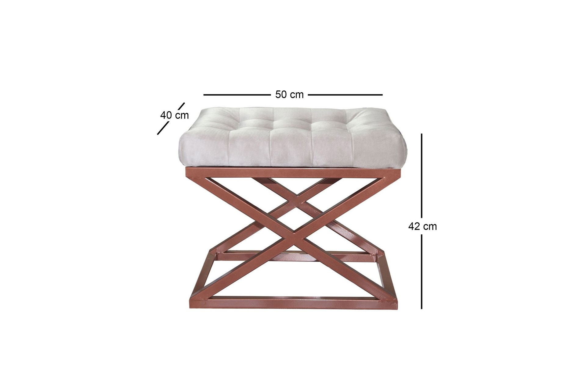 Gillie Sittepuff 40 cm - Kobber/Hvit - Møbler - Stoler & lenestoler - Krakk - Puff