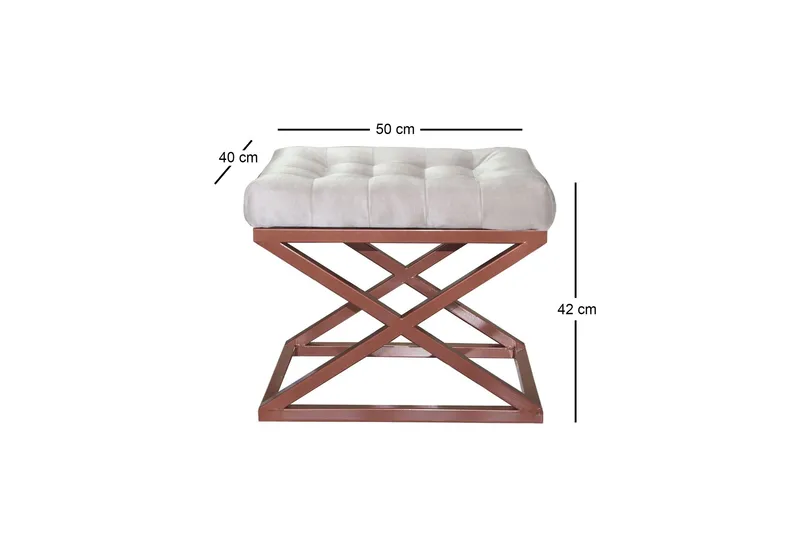 Gillie Sittepuff 40 cm - Kobber/Hvit - Møbler - Stoler & lenestoler - Krakk - Puff