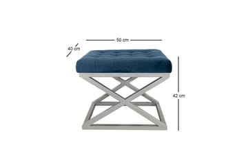 Gillie Sittepuff 40 cm - Marineblå/Sølv - Møbler - Stoler & lenestoler - Krakk - Puff