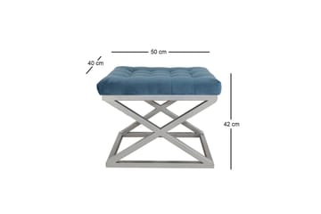 Gillie Sittepuff 40 cm - Sølv/Blå - Møbler - Stoler & lenestoler - Krakk - Puff